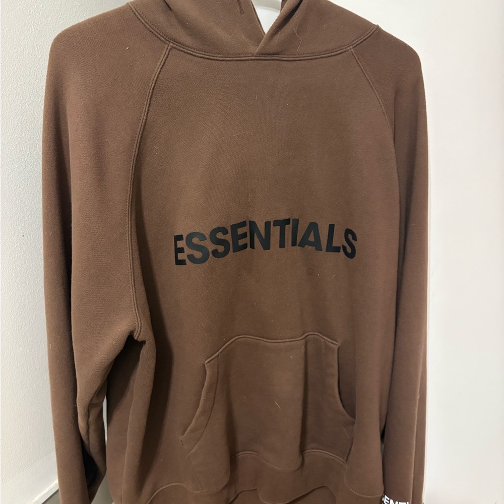Essentials Fear of God Brown Hoodie S